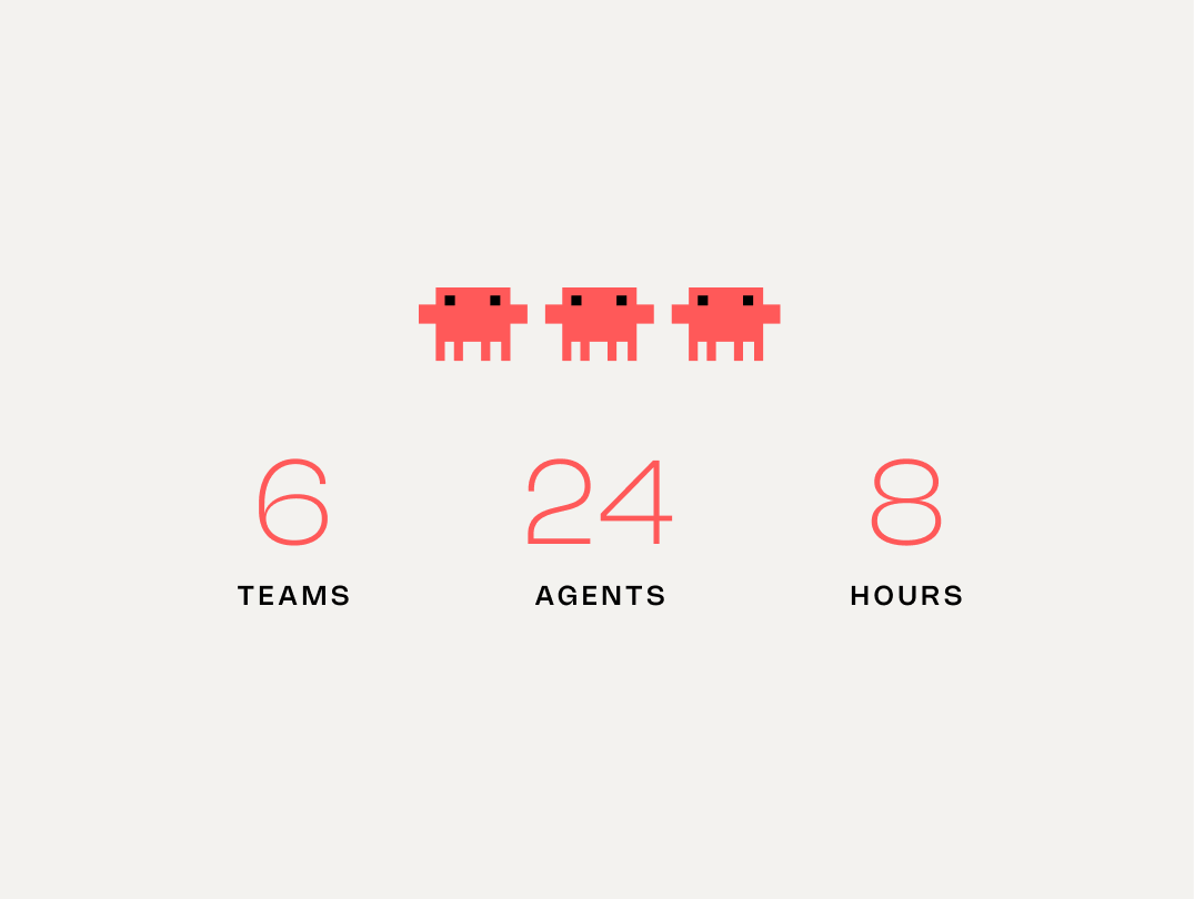 Code Library + Storybook – 6 teams & 24 agents